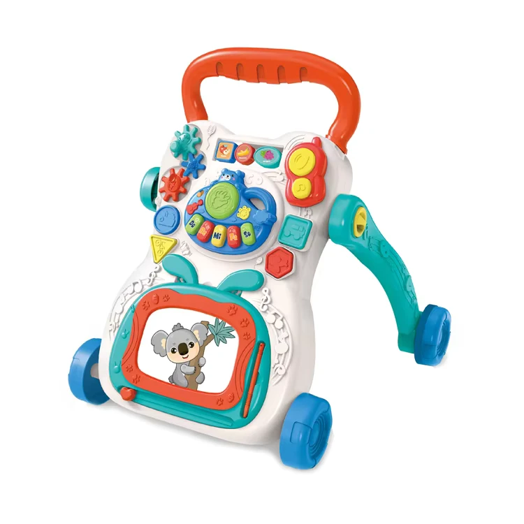 Multifunction Baby Activity Toys Plastic Walker Toy With Drawing Board Toddle Baby Walker Learning