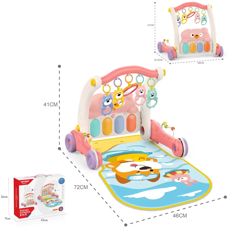 Multifunction Musical Crawling Learning to Walk Baby Piano Play Mat 2 in 1 Baby Walker Play Mat for Baby