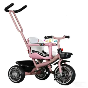 Multifunctional 3-Wheel Trike for Toddlers Adjustable Kids’ Transfer Balance Bike with Bell Toy Car Feature for Children