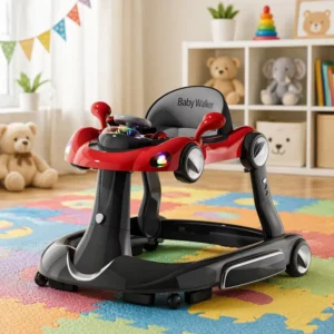 Multifunctional 4 in 1 Baby Walkers Speed Adjustable Folding Musical Sit to Stand Baby Carrier Walker with Wheels