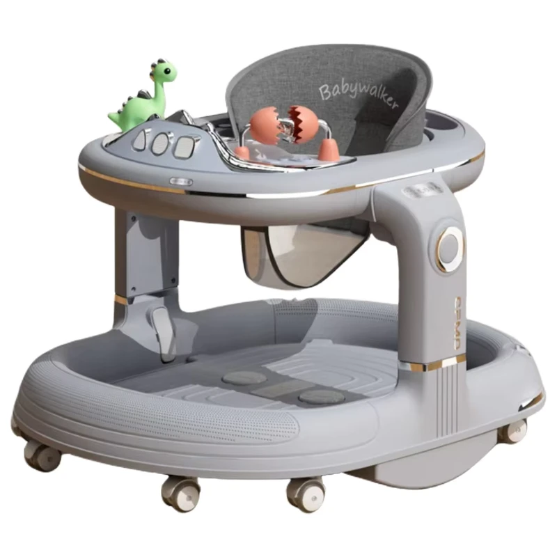 Multifunctional 4 in 1 Folding Baby Push Walker Wheels Seat Kids Learning Walkers Stand To Sit Baby Walkers Plastic Frame