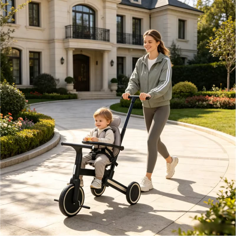 Multifunctional 7 in 1 Convertible Design Rotatable Seat Kids Child Trike Removable Adjustable Baby Tricycle With Push Handle