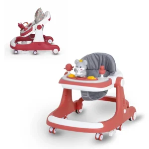Multifunctional Baby Walker Anti Tip Suitable for Babies Aged 6-18 Months for Learning to Walk with Removable Dining Tray