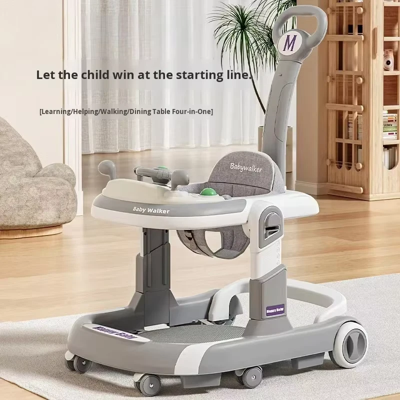 Multifunctional Baby Walker Bag Plastic Frame 6-18 Months Learning Walk Can Sit Can Be Pushed Foldable Anti-Rollover
