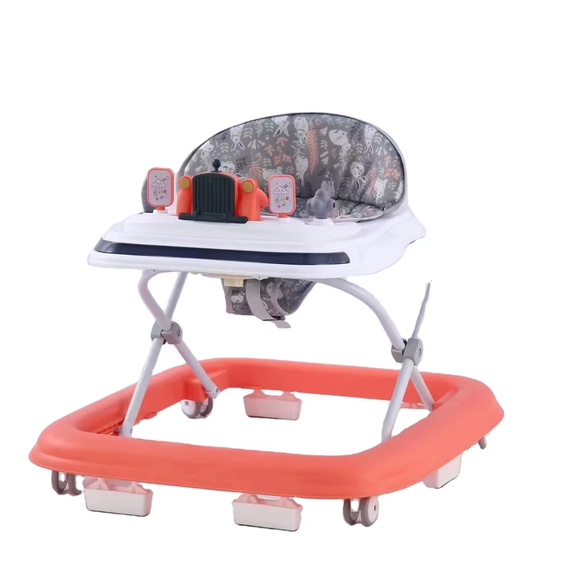 Multifunctional Baby Walker for 6 18 Months Kids Swing Car Foot Pad with Light and Music Plastic Material