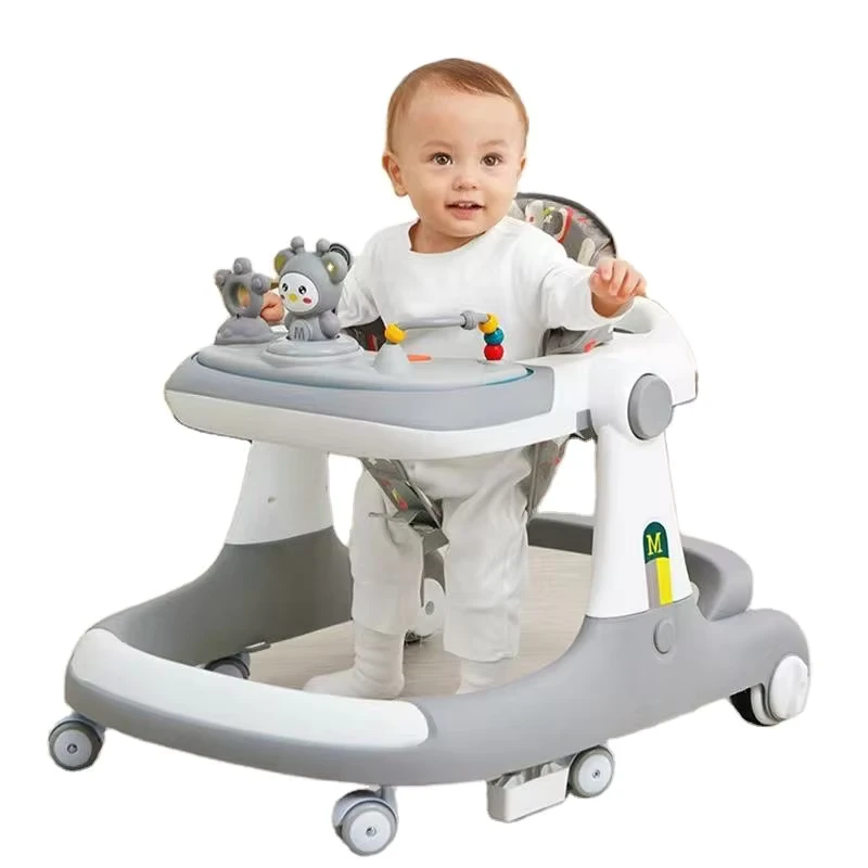 Multifunctional Baby Walker with Music Swivel Wheels Push Walker for Tall Baby Children Foldable Baby Walker Tricycle