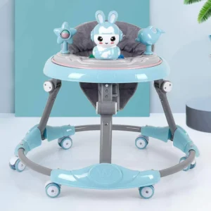 Multifunctional Baby Walker with Simple Musical Toys Adjustable Wheels for Toddlers
