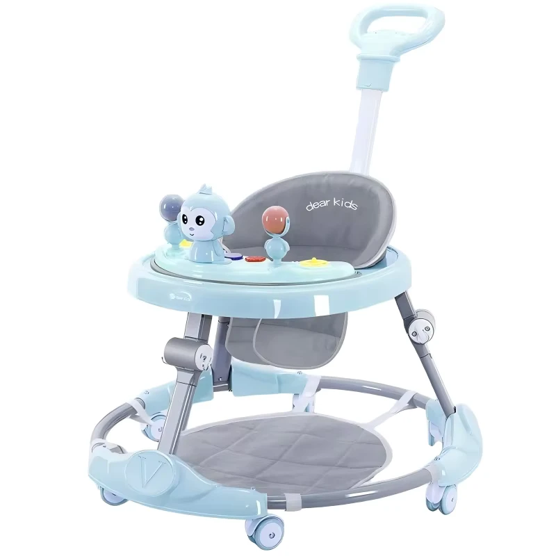 Multifunctional Baby Walker with Sitting and Standing Modes Kids' Baby Push Walker with Music Wheels and Seat