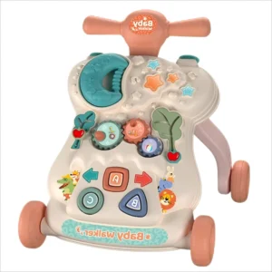 Multifunctional Cotton Baby Walker Educational Toy with Plastic Frame for Newborns
