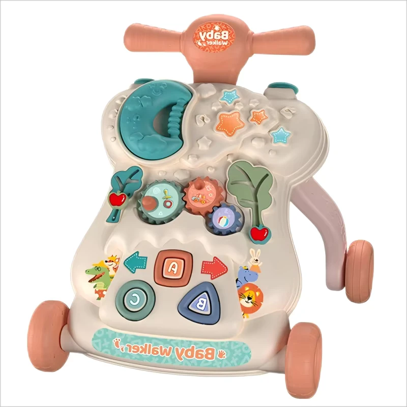 Multifunctional Cotton Baby Walker Educational Toy with Plastic Frame for Newborns