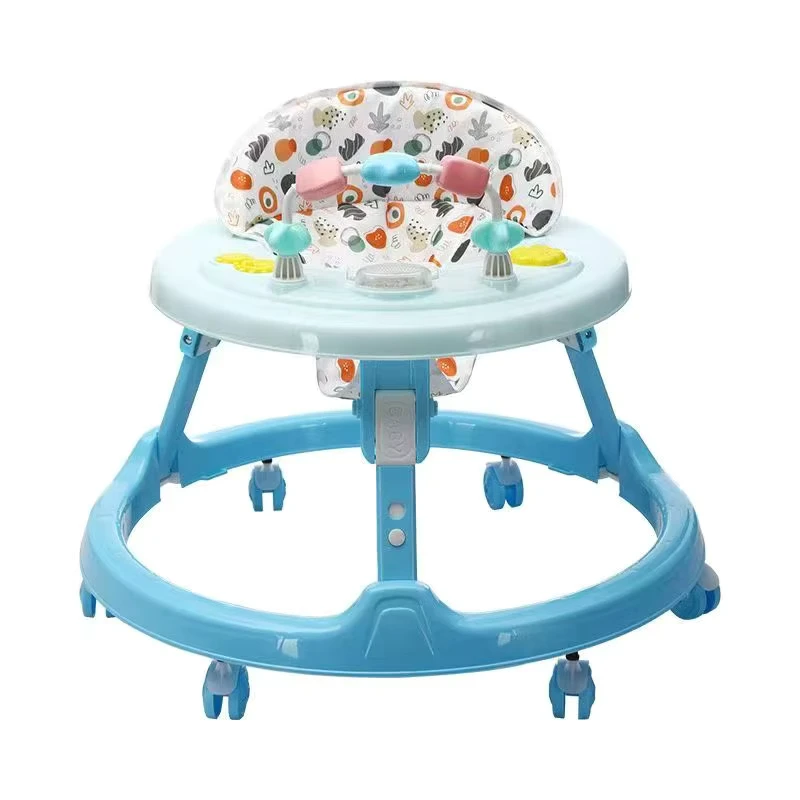 Multifunctional Foldable Baby Walker with Music Sit To Stand Learning Walk Wheels Seat for Kids Plastic Frame