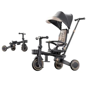 Multifunctional Metal Tricycle for Kids 6 12 Months 1 3 Years 3 6 Years Anti Rollover Design Pedal Powered Foldable Steerable