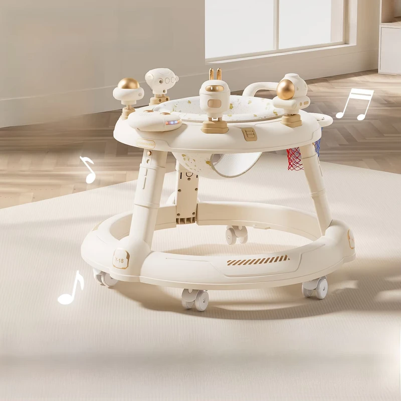 Multifunctional Newborn Walker for Baby Folding Plastic Music Push Baby Walker 4 in 1 with Wheels and Seat