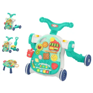 Multifunctional Plastic Baby Walker Five in One Slide Track Early Education Intelligence Learning Table 20KG Load Capacity
