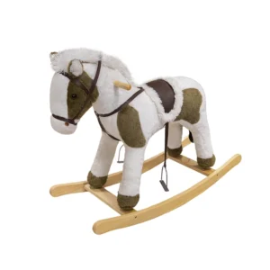 Multifunctional Rocking Horse Three in One Wooden Plush Toy Living Room Decoration