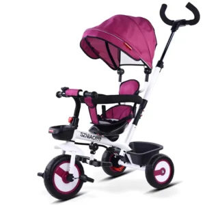 Multifunctional T30 Children’s Tricycle with Sunshade Lightweight Pedal Bike for Kids Ages 36 Metal Frame