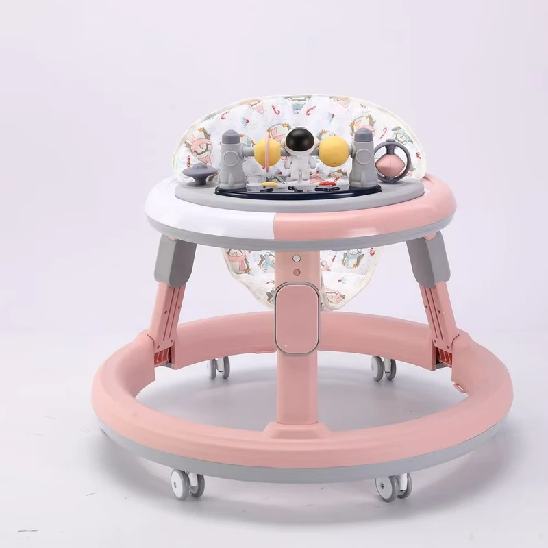 Multifunctional U Shaped Baby Walker for Girls and Boys Anti O Leg & Anti Rollover with 4 Wheels Can Sit and Push