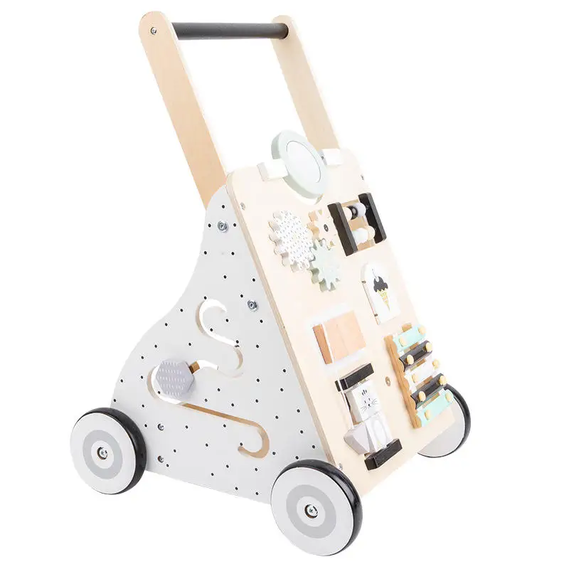 Multifunctional Wooden Baby Walker Toddler Push Car and Chair for Learning to Walk
