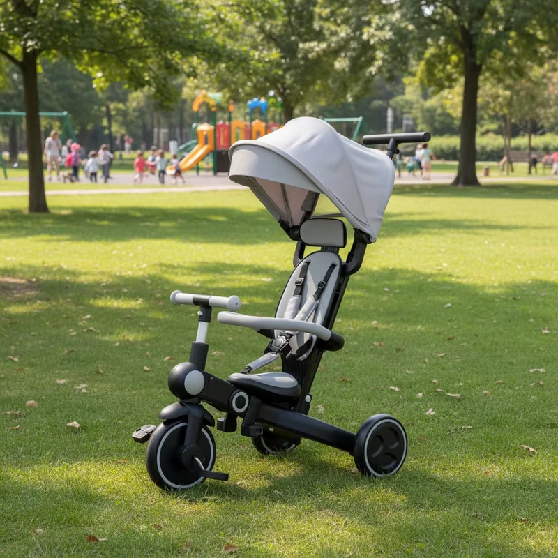 Multifunctional and Fold Toddler Baby Children Tricycle 3 Wheel Trike Kids Tricycle Transfer to Balance Bike for Child