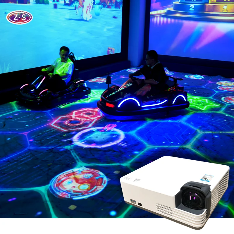 Multiplayer Interactive Kart Projection Racing Experience Kart Racing Simulation Game for Shopping Mall