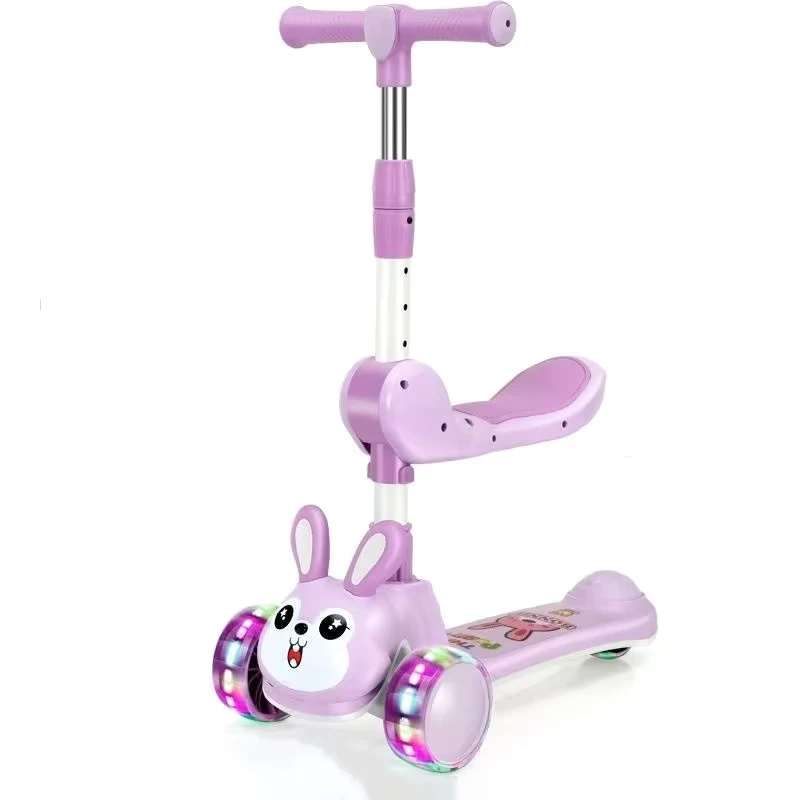 Multiple Colors Kids Scooter Luminous LED PU 3 Wheels Toddler Children's Kick Scooter for Girls and Boys