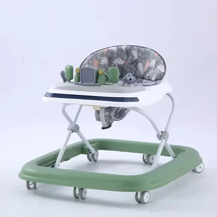 Musical Baby Walker Andador Para Bebes Foldable Plastic Learning Training Activity Baby Walker with Music Wheels and Seat
