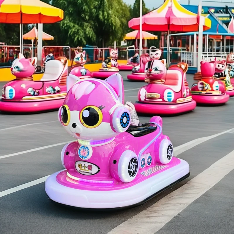 Naughty Cat Electric Ride-On Car for Kids and Parents Indoor/Outdoor LED Lights for Playgrounds Parks Tourist Spots