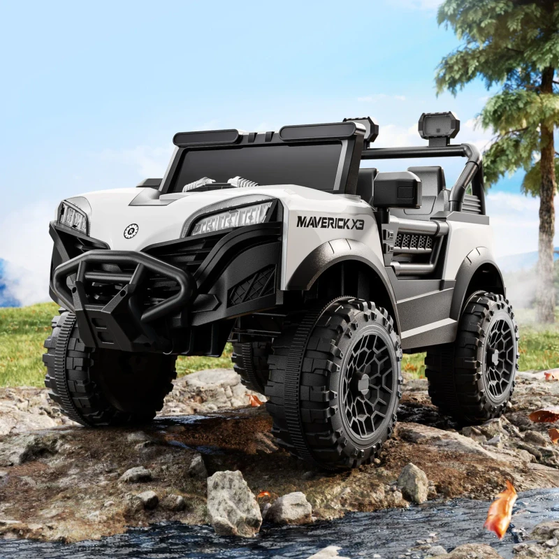 New 4 Wheel Drive Kids Electric Ride on Car 12V 7Ah High Capacity Battery RC Trucks Style Plastic ABS Toy Model M33