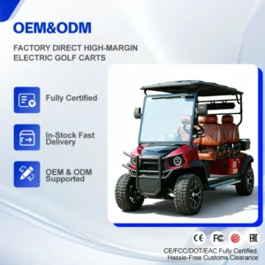 New 4+2 Seats Lifted Off Road Electric Golf Cart with CE EMC Certified 48V 72V Lithium Battery