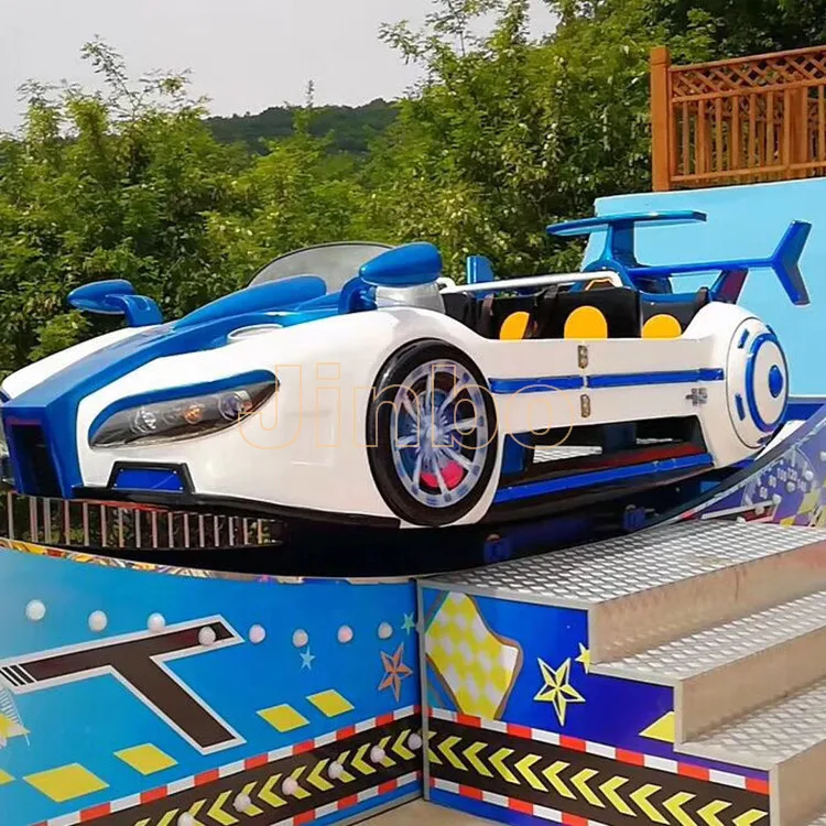 New Amusement Park Rides Speed Race Car on Track Two Mini Waves Flying Car Ride