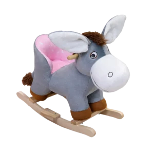 New Animal Rocking Chair Cute Grey Donkey Rocking Chair for Children