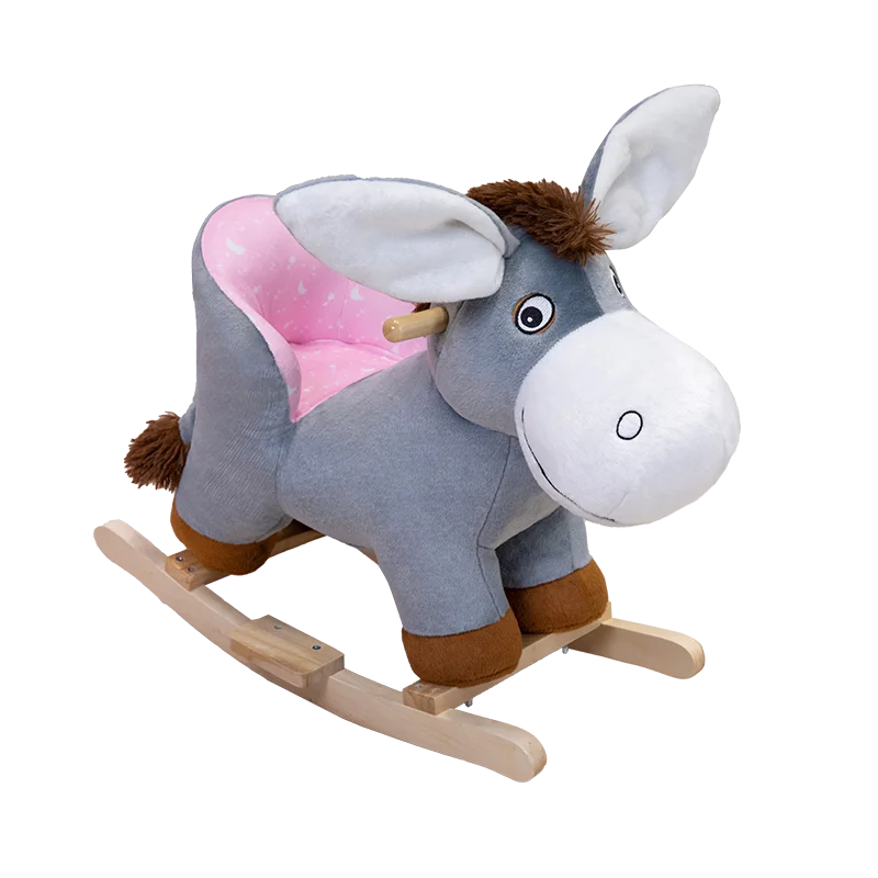 New Animal Rocking Chair Cute Grey Donkey Rocking Chair for Children