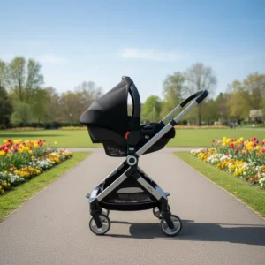 New Arrival Baypie 3 in 1 Carriage Baby Stroller Car Seat Pram Foldable Aluminum Alloy Frame PU Wheels EN1888 Certified Light