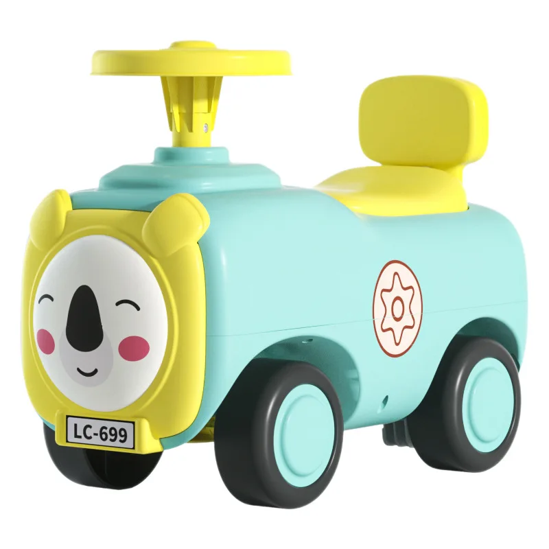 New Baby Foot Floor Ride on Car Children Twist Car Toys Ages 2 4 Four Wheels Slide Swing Battery Plastic