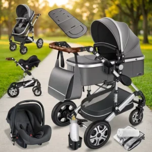 New Born Baby Stroller 3 in 1 with Car Seat Pram Baby Carriage Travel System Foldable Trolley Luxury Stroller for Baby