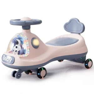 New Children Swing Car 360 Degree Rotation Flashing Wheels Kids Ride On Car Toy Baby Swing Car With Music and Light