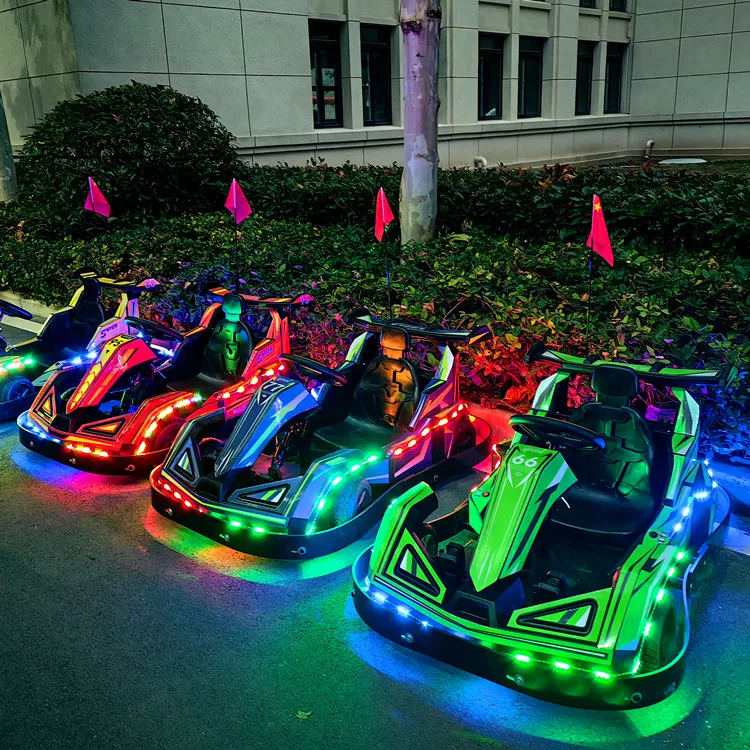New Children's Electric Go Karts Outdoor Park Commercial Battery Bumper Car Adult Kart with Lights