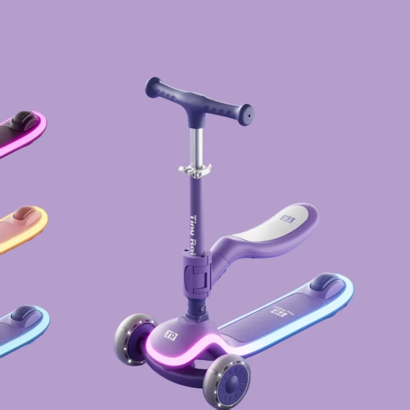 New Children's Scooters PU LED Flash Wheel Kids' Scooters Toy Foldable With Music Kids Scooter