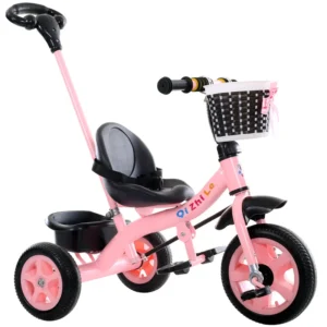 New Children’s Tricycle for Boys Girls 1-6 Years Old Umbrella Canopy Storage Basket Steel Pipe Frame