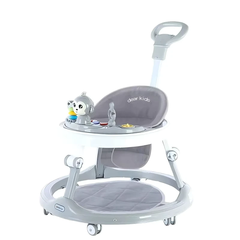 New Cute Push Type Baby Walker Activity Car Height Adjustable Simple Baby Walker with Push Handle