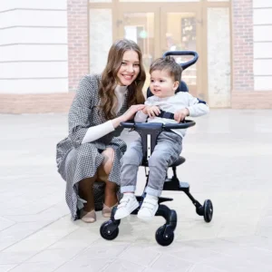 New Design Black Portable Baby Stroller with Comfortable Seat