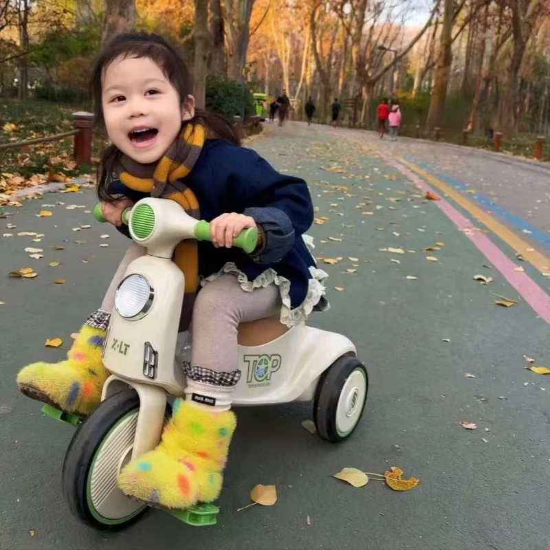 New Design Children's Tricycle Bicycle for Kids Aged 1-6 Children with Music and Light Strollers for Walking
