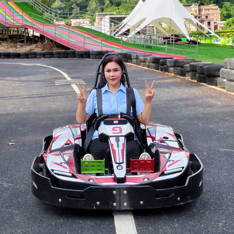 New Design Customize Color Inflatable Electric Go Kart Metal ABS Construction Big Space Fast Speed 50KM H Outdoor Indoor