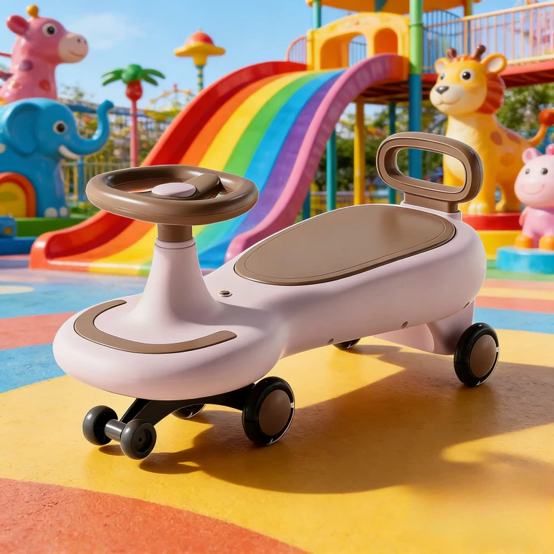 New Design Plastic Electric Swing Cars with Music and Silent Flash Wheel 360 Degree Rotating Swing Car for 0-6 Months