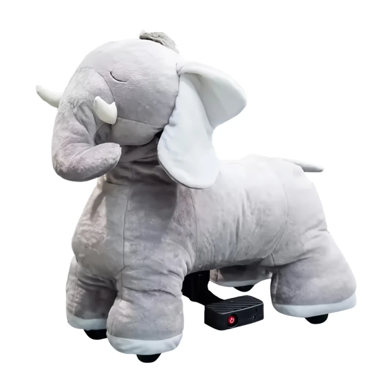 New Design Small Battery Powered Children's Elephant Stuffed Animals on Wheels Ride on Car Plush Toy Animals