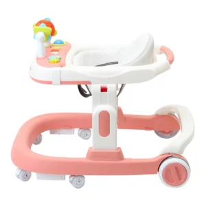 New Design pink Multifunctional Baby Walkers Speed Adjustable Folding Musical Baby Carrier Walker