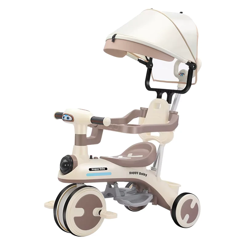 New Durable Kids' Tricycles Bicycles Baby Strollers Push Handle Sunshade Toddler Ride Toys Child Carriers Indoor