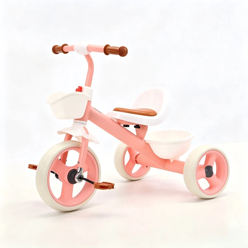 New Fashion Children's Tricycle with High Carbon Steel EVA Wheels Single Speed Comfortable Saddle for Boys Girls Aged 2 4 Years