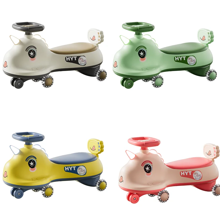 New High Quality Children's Swing Car 1 3 6 Music Flash Silent Wheel Riding on the Car