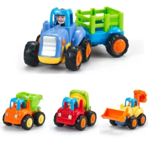 New Inertia Toy Friction Powered Cars Push and Go Cars Tractor Bulldozer Dumper Engineering Vehicles Toys for Kids Gift